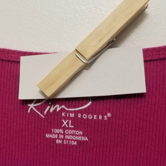 two cotton fuchsia Kim Rogers XL tank tops, with name written on - Picture 7 of 7